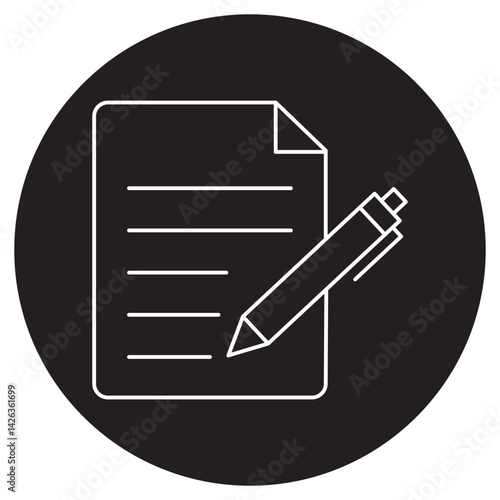 Content writing icon, Crafting Words That Convert, Powerful Content, Real Results, vector