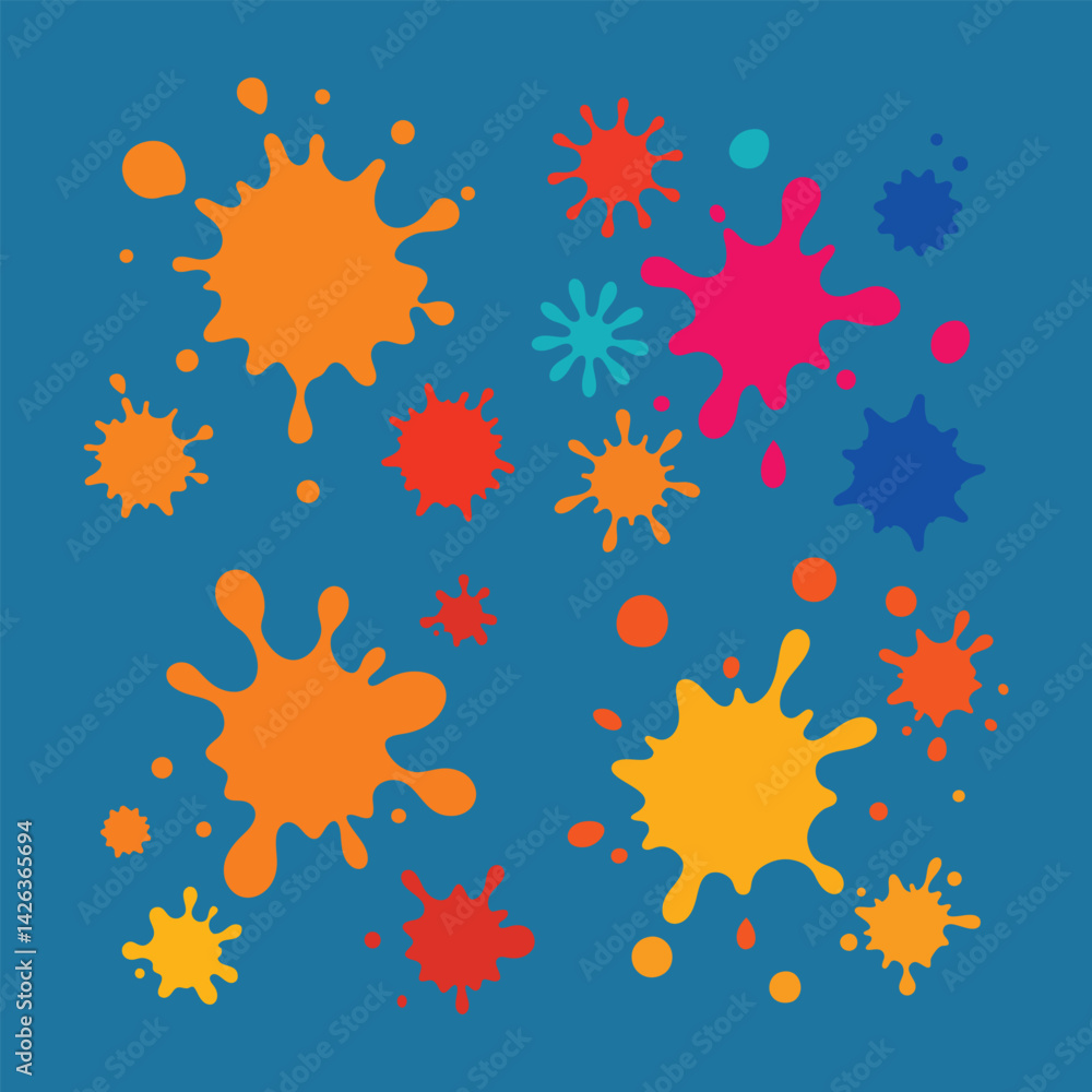 Fototapeta premium Versatile Vector Splashes, Blots & Stains Set for Creative Design.