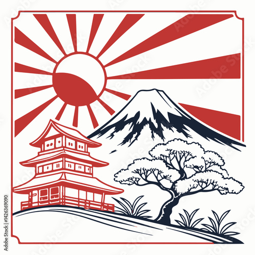 vector illustration of a japanese 
