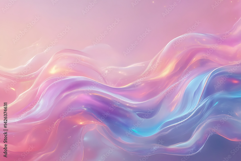 Fototapeta premium A pink and blue wave with a purple and blue swirl