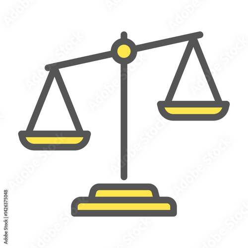 Inequality filled outline icon. injustice color line illustration.