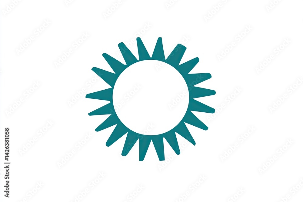 Teal sunburst design; simple, circular, and minimalist Teal sunburst design; simple, circular, and minimalist
