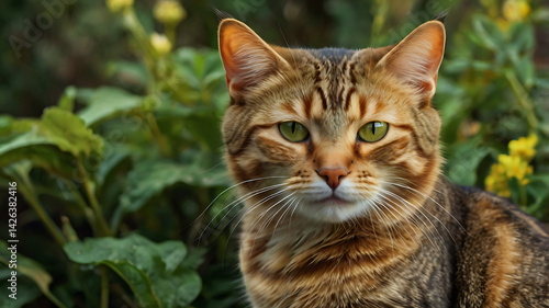Wallpaper Mural Portrait of a Beautiful Tabby Cat with Green Eyes
 Torontodigital.ca