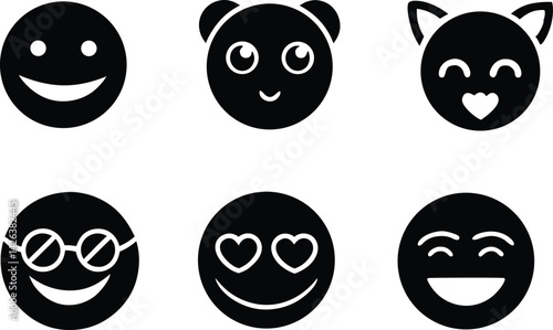 Hilarious Cartoon Eyes and Funny Facial Icons, Set of Goofy Cartoon Faces and Expressions, Funny Cartoon Eyes and Faces , Whimsical Cartoon Eyes and Face Elements, smile, emotion, wow, happy reaction.
