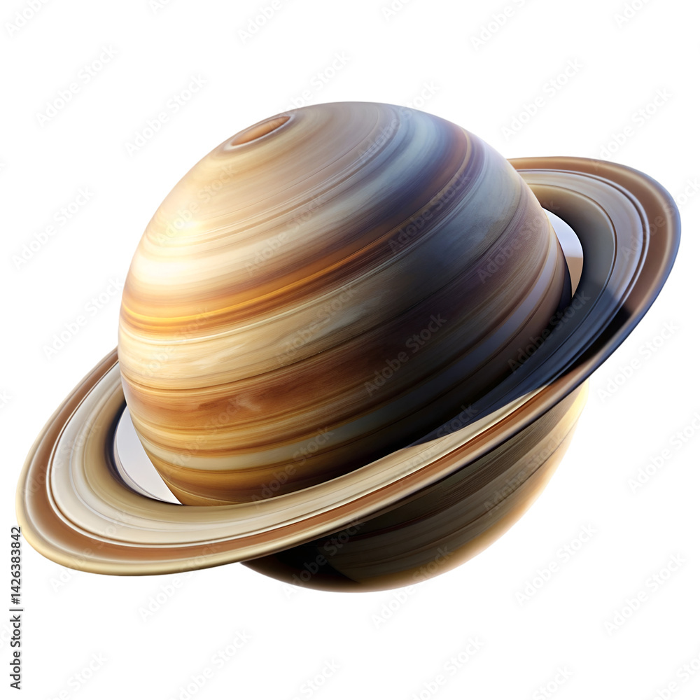 Round planet with rings isolated on white background Round planet with rings isolated on white background