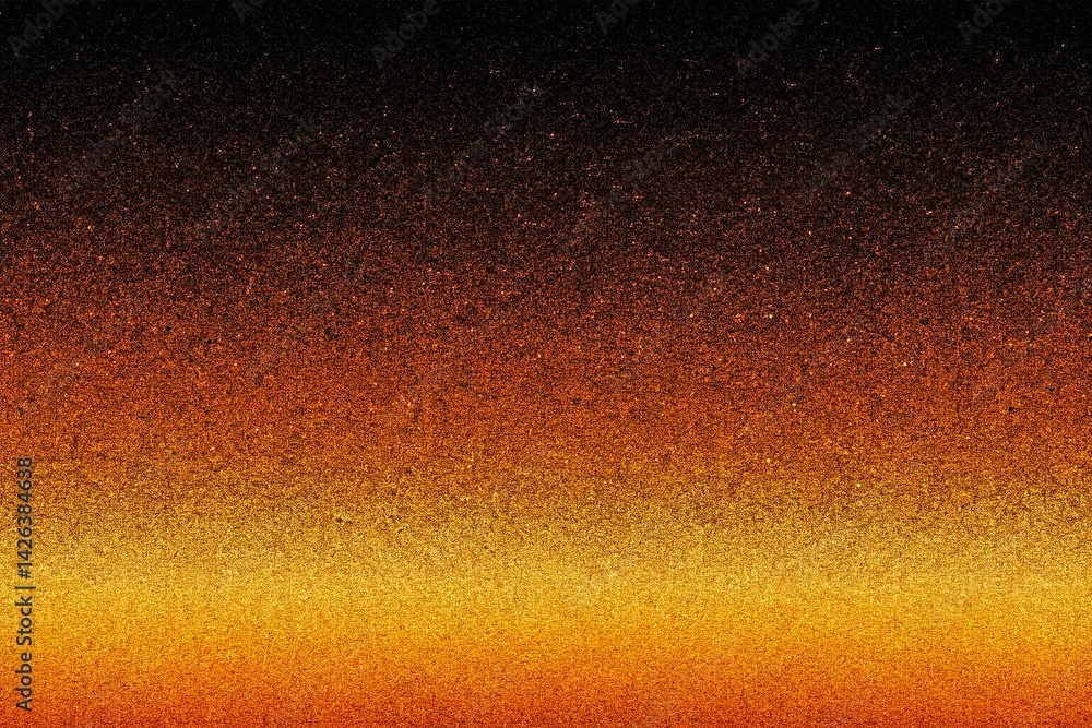 Gradient Texture of Orange and Black, noise texture effect, large banner copy space ,abstract noise texture banner