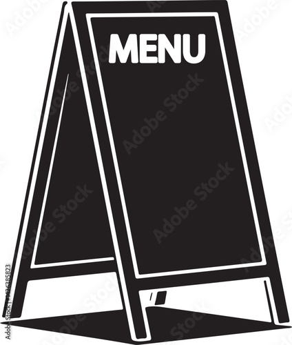 Restaurant Sidewalk Chalkboard Menu Sign Vector Illustration With White Text