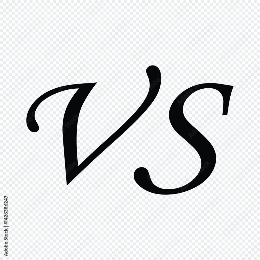 Fototapeta premium Versus logo, Vector icon for sports, fight, competition, battle, match, game.
