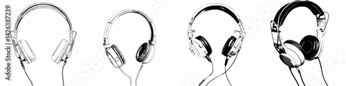 Diverse collection of audio headsets displayed in a modern design showcasing style and functionality for music lovers