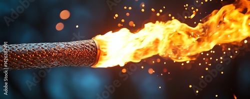 A powerful moment as the Olympic torch is passed, symbolizing unity and the spirit of competition during the Olympic Games.