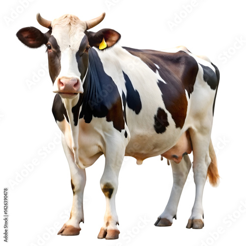 Dairy cow isolated on white background