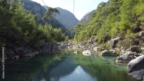 Over the river in the mountains