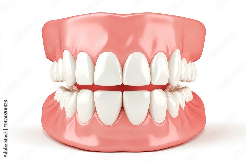 Obraz premium The concept of human teeth is illustrated in 3D, highlighting the anatomy of the mandibular jaw