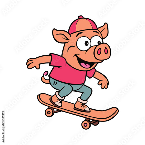 cartoon illustration of a skateboard player