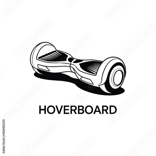 Futuristic hoverboard logo design 
