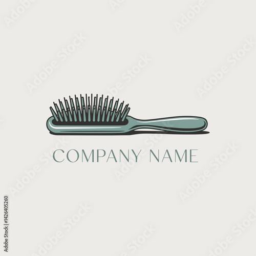 hand drawn hairbrush logo design 