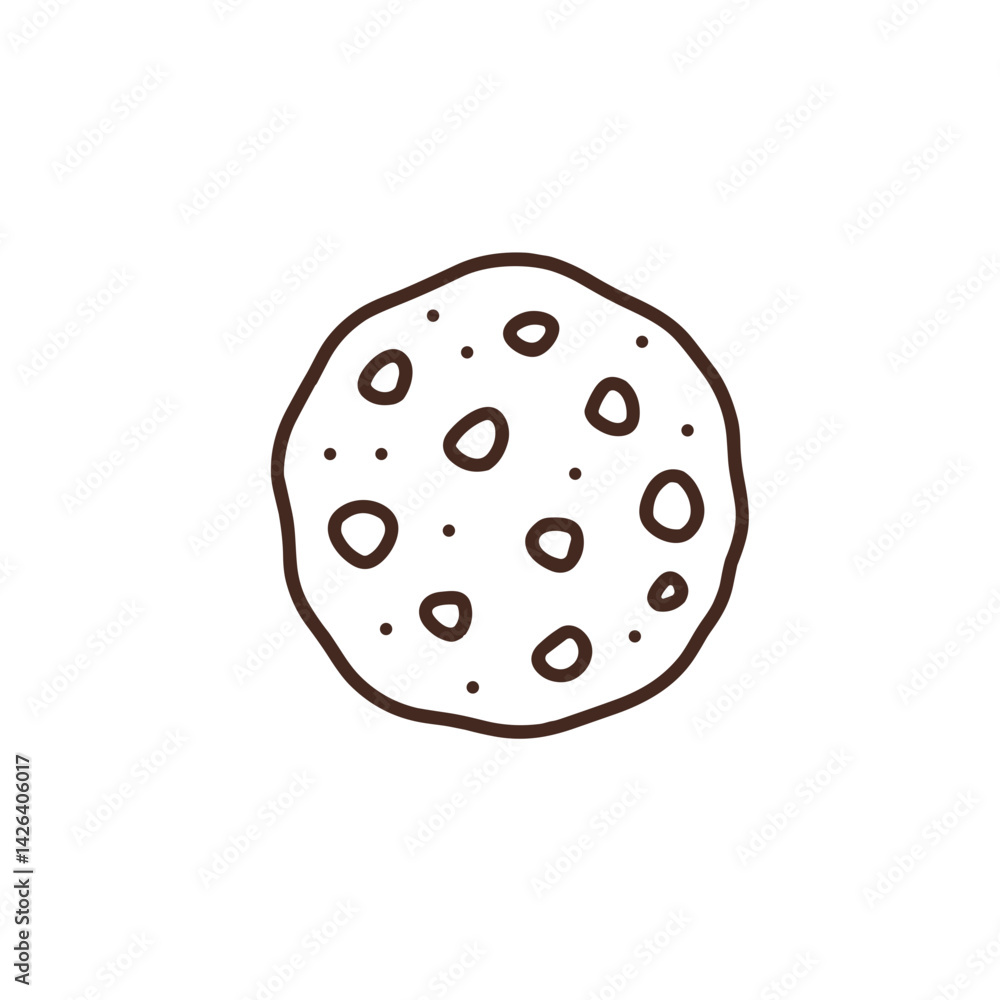 custom made wallpaper toronto digitalChocolate Chip Cookie Icon illustration in a simple style