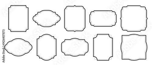 Decorative vintage frames collection with ornate borders and elegant shapes