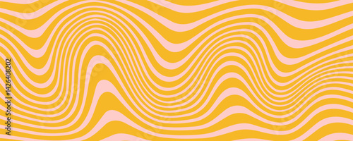 Set of Wavy Seamless Trippy Patterns in Psychedelic Colors. Abstract Vector Swirl Backgrounds.