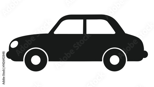 Car ilhouetteCar vector flat cartoon cars and transportation Illustration ilhouette White Background