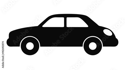 Car ilhouetteCar vector flat cartoon cars and transportation Illustration ilhouette White Background