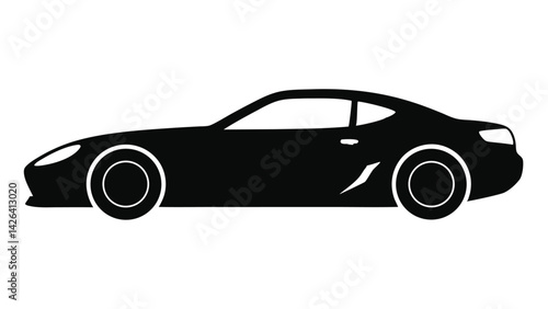 Car ilhouetteCar vector flat cartoon cars and transportation Illustration ilhouette White Background