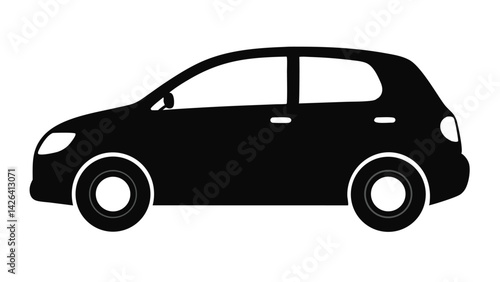 Car ilhouetteCar vector flat cartoon cars and transportation Illustration ilhouette White Background
