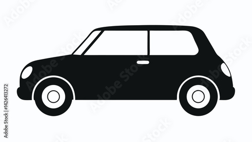 Car ilhouetteCar vector flat cartoon cars and transportation Illustration ilhouette White Background