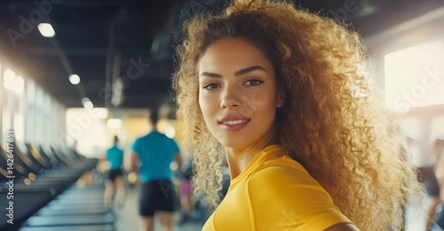 Wallpaper Mural A cardio workout is being done by a group of fit and healthy friends in the gym Torontodigital.ca