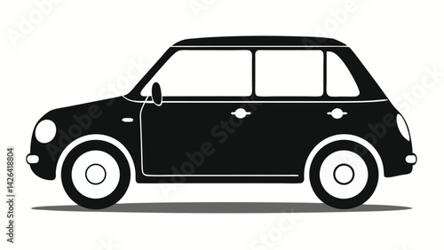 Car ilhouetteCar vector flat cartoon cars and transportation Illustration ilhouette White Background