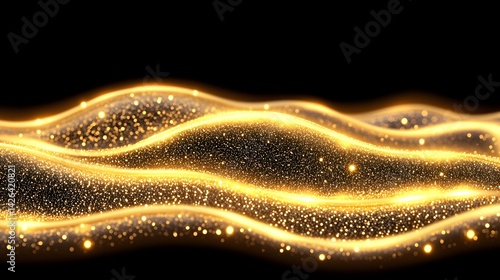 Obraz na płótnie Golden glittering wave abstract background w salonie