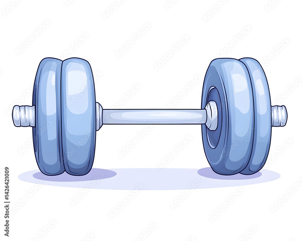 Light blue dumbbell isolated on white background