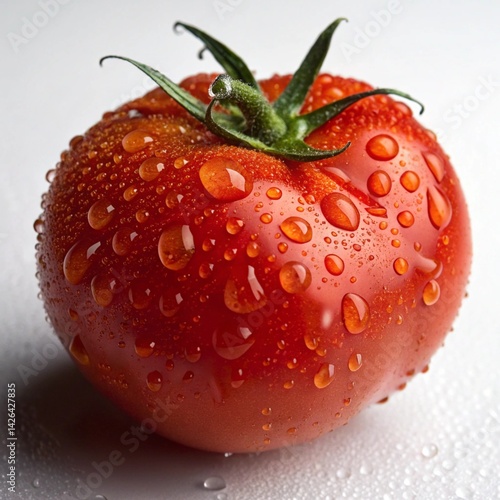 Wallpaper Mural wet tomato with water drops Torontodigital.ca