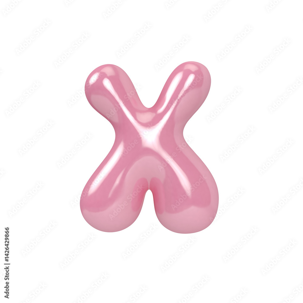 3D Letter X Font Pink 3D Letter X Font Pink