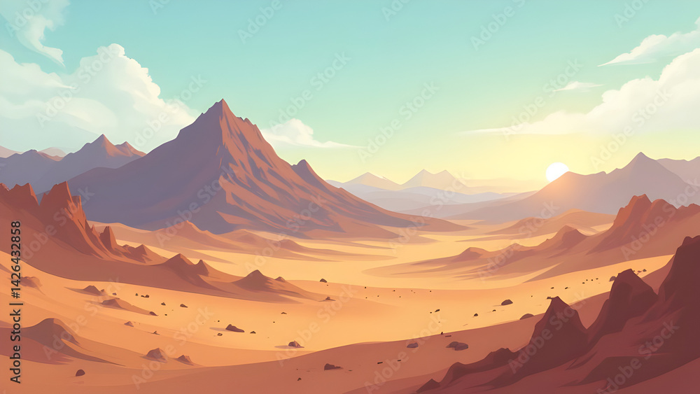 Naklejka premium sunrise in the mountains