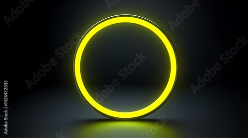 Neon Circle on Dark Background
