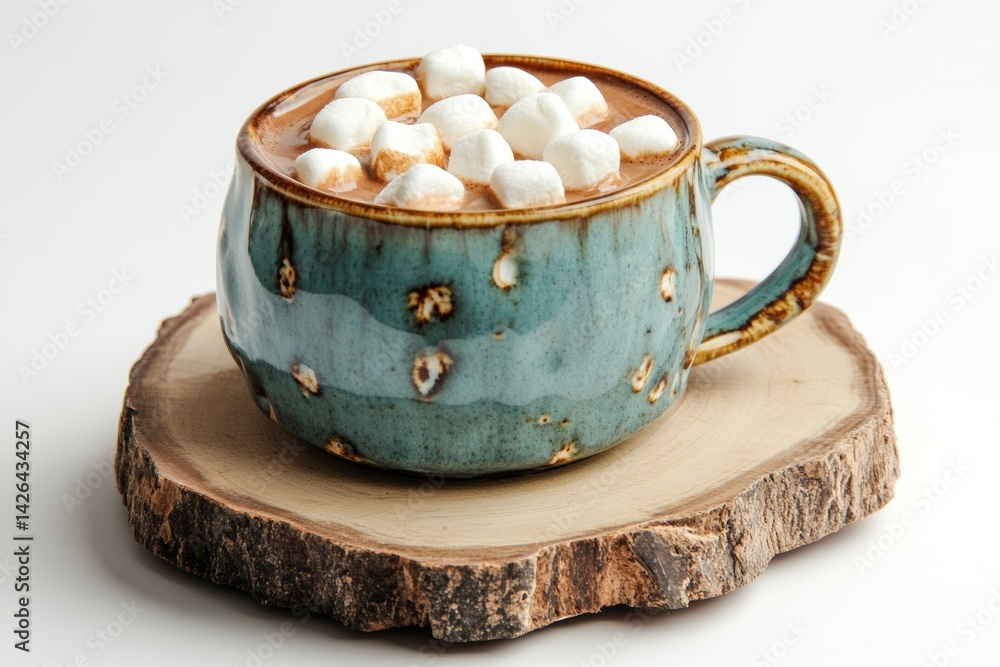 Cup of hot chocolate with marshmallows.