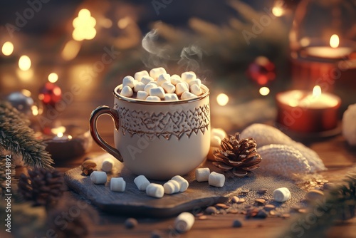 Wallpaper Mural Cup of hot chocolate with marshmallows. Torontodigital.ca