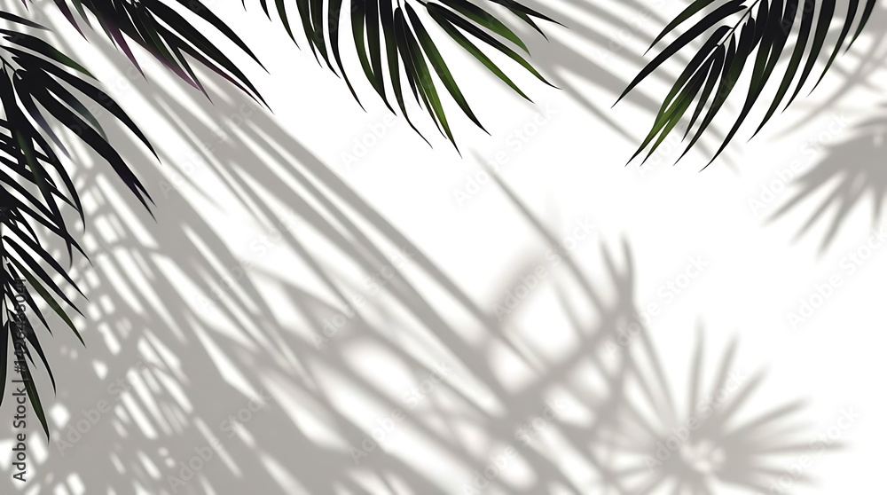 Realistic shadow overlay effect. Natural palm leaf shadows isolated on transparent background. Coconut Leaf, foliage branch silhouette decoration Realistic shadow overlay effect. Natural palm leaf shadows isolated on transparent background. Coconut Leaf, foliage branch silhouette decoration