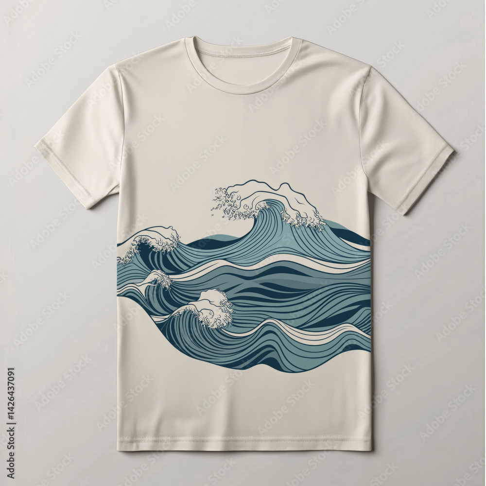 Stylish t-shirt featuring ocean waves design