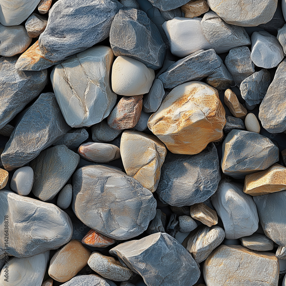 Colorful gravel stones in various shades displaying unique textures and natural beauty