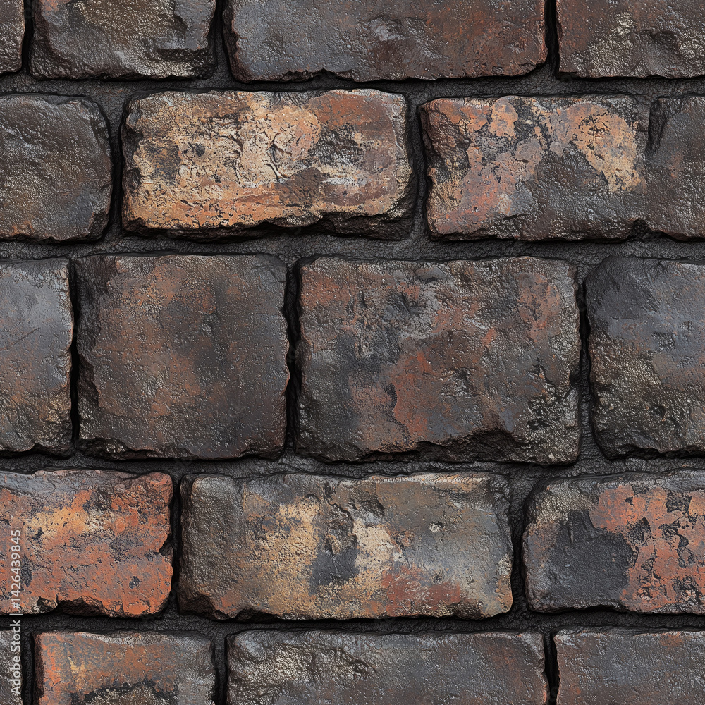 Walls built with weathered bricks showcasing earthy tones and textures