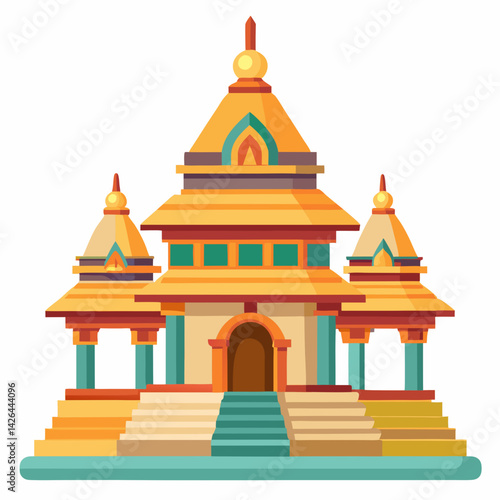 Indian Temple Mandir Vector Illustration