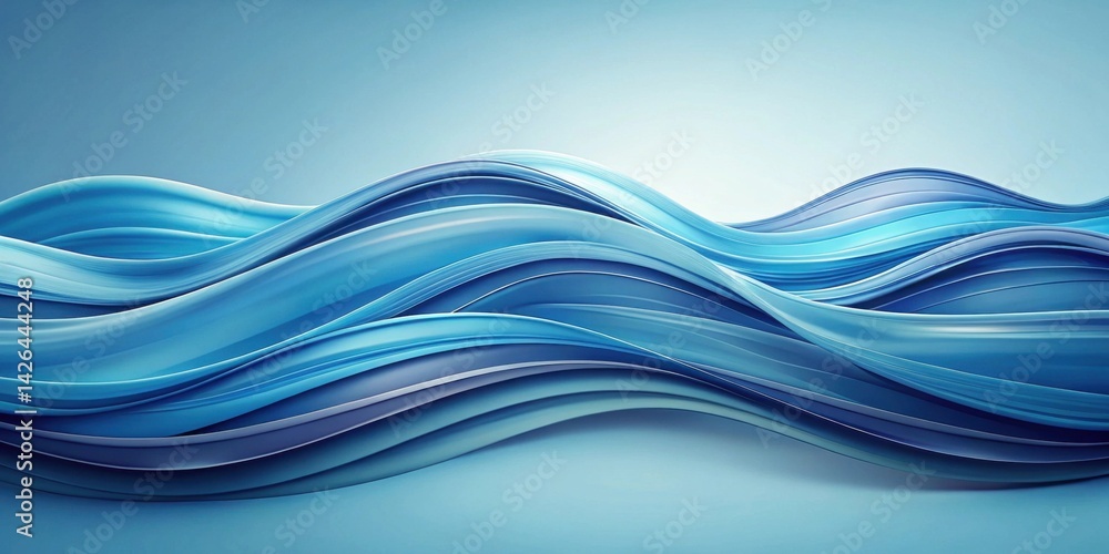Abstract Blue Waves Serene Flowing Design for Backgrounds