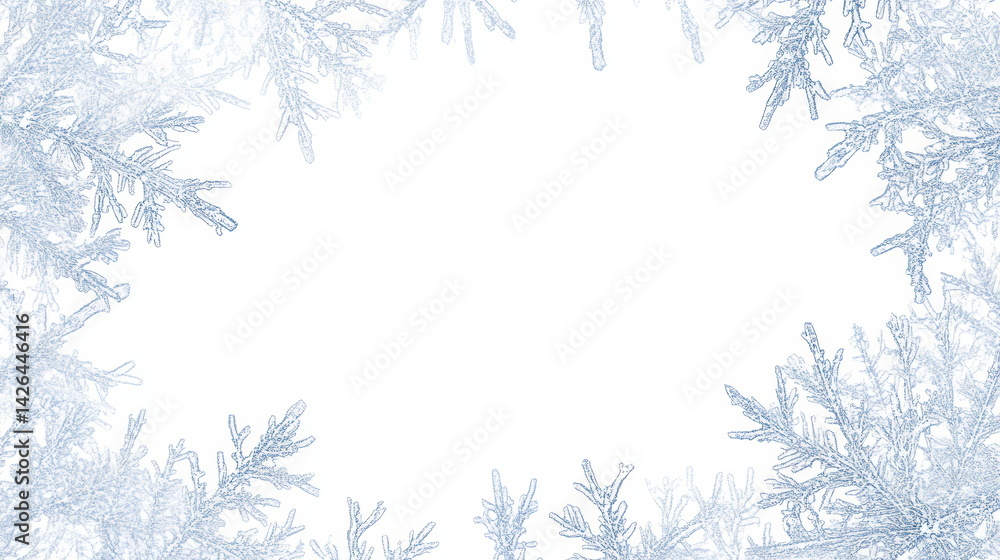 Obraz premium Frozen Winter Ice Pattern Border