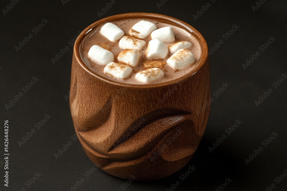 Cup of hot chocolate with marshmallows.
