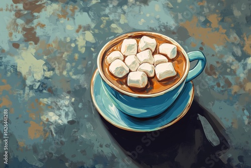 Obraz na płótnie Cup of hot chocolate with marshmallows. w salonie