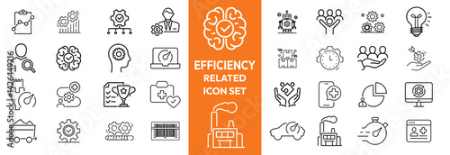 Energy Efficiency Line Editable Icons set. Vector illustration in modern thin line style of ecology related icons: energy saving light bulb, sustainability, electricity, and more.