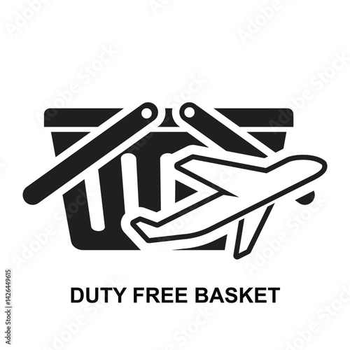 Duty free basket icon isolated on background vector illustration.