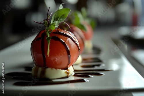 Obraz na płótnie Caprese salad with balsamic glaze. w salonie